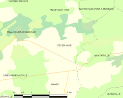 Kart over Fey-en-Haye