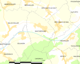 Mapa obce Saint-Bernard