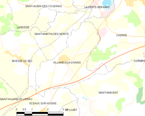 Poziția localității Villaines-la-Gonais