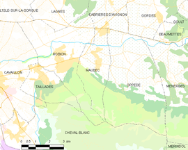 Mapa obce Maubec