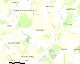 Mapa obce Bouresse