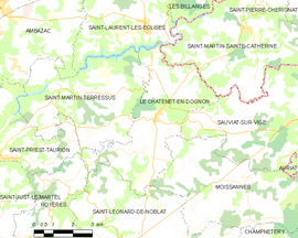 Mapa obce Le Châtenet-en-Dognon
