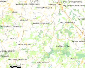 Poziția localității Saint-Priest-Ligoure