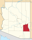 Kort over Arizona, der fremhæver Graham County.svg