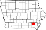 Карта штата с выделением округа Джефферсон 