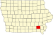 Map of Iowa highlighting Jefferson County Map of Iowa highlighting Jefferson County.svg