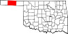 Map of Oklahoma highlighting Texas County.svg