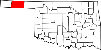Locatie van Texas County in Oklahoma
