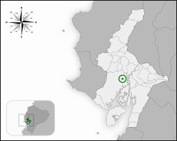 Situo de Guajakilo rilate al provinco Guayas.