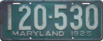 Maryland registarska oznaka, 1925.png