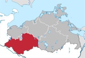 Li position de Subdistrict Ludwigslust-Parchim in Mecklenburg-Vorpommeria