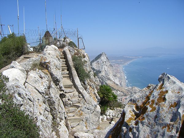 Mediterranean Steps lead to the two batteries - O'Hara's in view