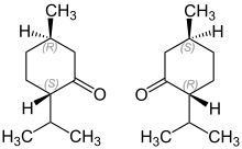 Structural formula of menthone