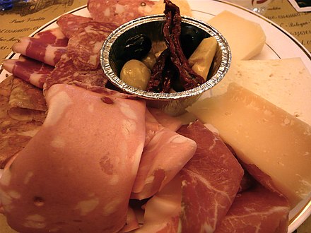 A savory plate of traditional Bologna Salumi e Formaggi (cured meat and cheese)