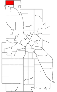 Location di Shingle Creek all'interno della città statunitense di Minneapolis