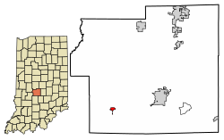 Location of Paragon in Morgan County, Indiana.