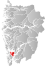 Tysnes markert med rødt på fylkeskartet