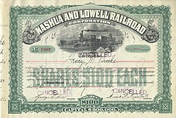 Nashua dan Lowell Kereta api saham certificate.jpg
