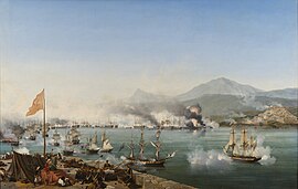 The Battle of Navarino, in October 1827, marked the effective end of Ottoman rule in Greece. (Source: Wikimedia)