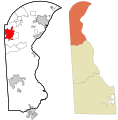 New Castle County Delaware incorporated and unincorporated areas Newark highlighted.svg