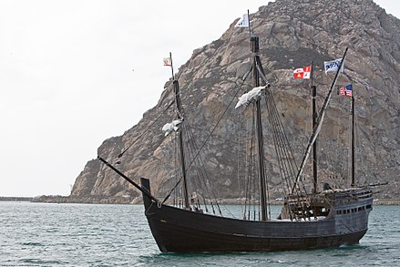 Marx recreated Columbus's voyage on a replica of the Niña.