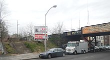 Remnants of the North Newark station North Newark sta NY&GW Broadway steps cloudy jeh.jpg