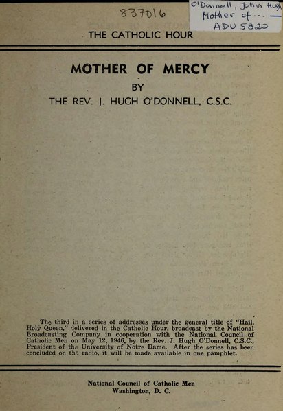 File:O'Donnell - Hail Holy Queen 03 - Mother of Mercy.djvu