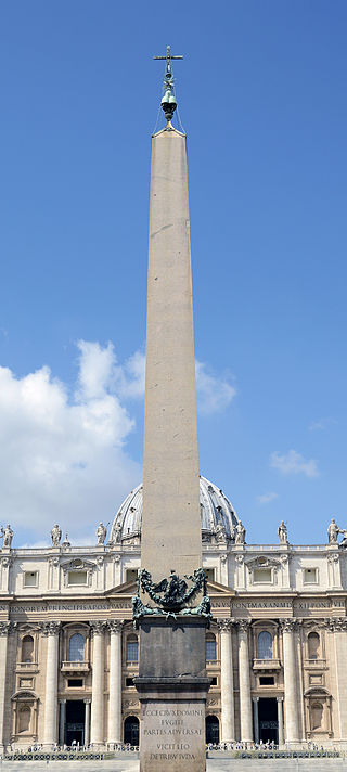 <span class="mw-page-title-main">Vatican obelisk</span> Egyptian obelisk in St. Peters Square, Vatican City