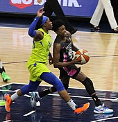 Robinson scoring against Arike Ogunbowale Ogunbuwale Robinson 20190822.jpg