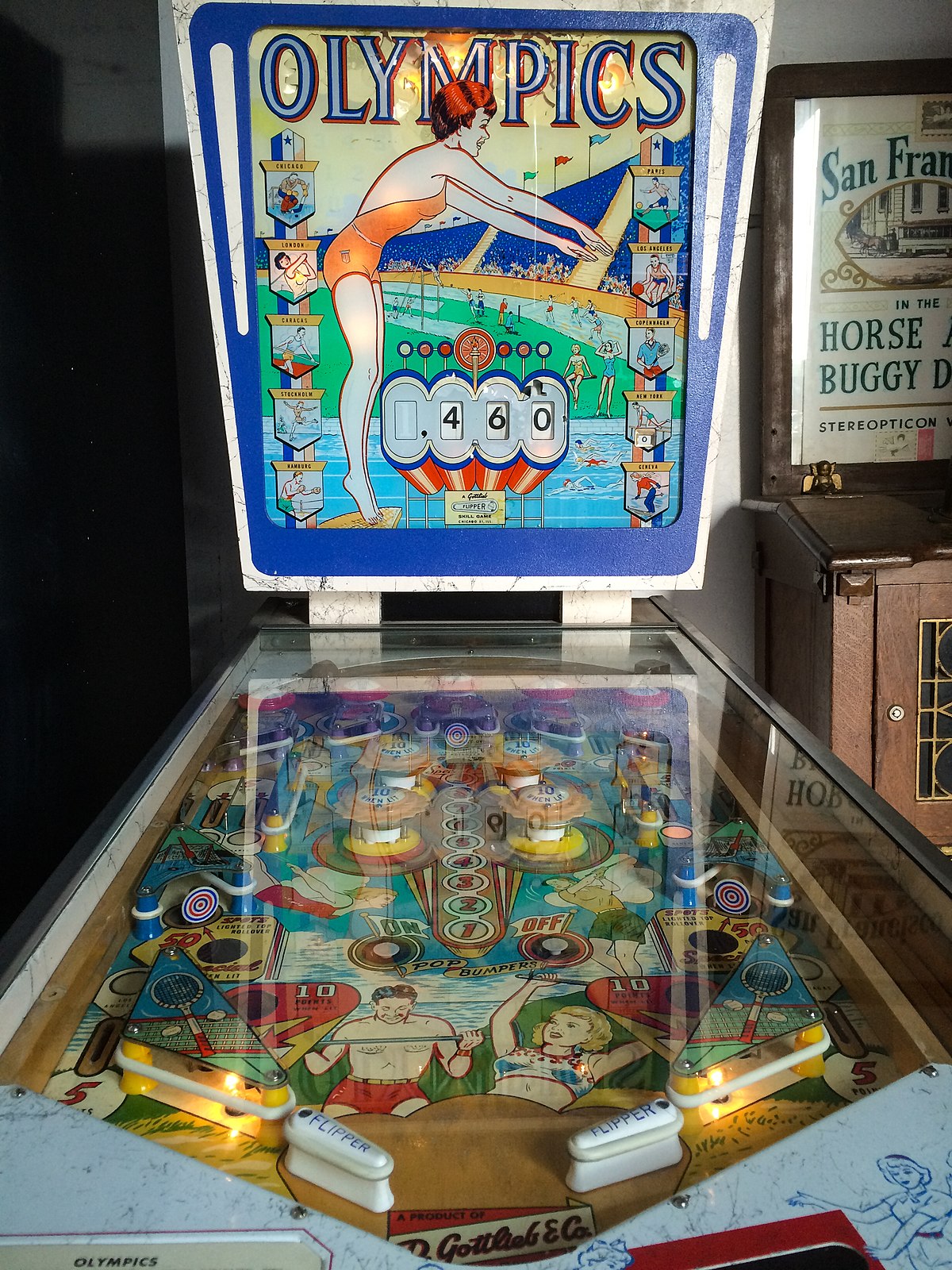 Uma máquina de pinball retrô