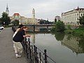 Primăria municipiului Oradea văzută de pe malul râului Crișul Repede