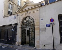 Paris VI rue des Grands-Augustins n°7 mit Gedenktafel zu Guernica