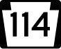 Pennsylvania Route 114 marker