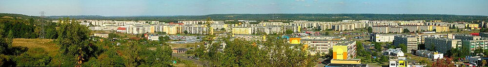 Panorama wschodniej części dzielnicy Fordon ze Zbocza Fordońskiego