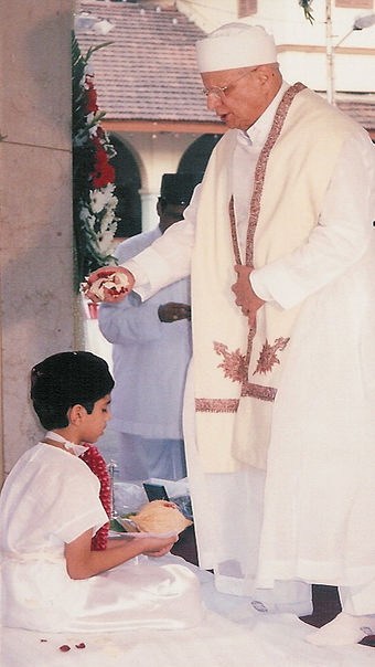 Parsi Navjote ceremony (rites of admission into the Zoroastrian faith)