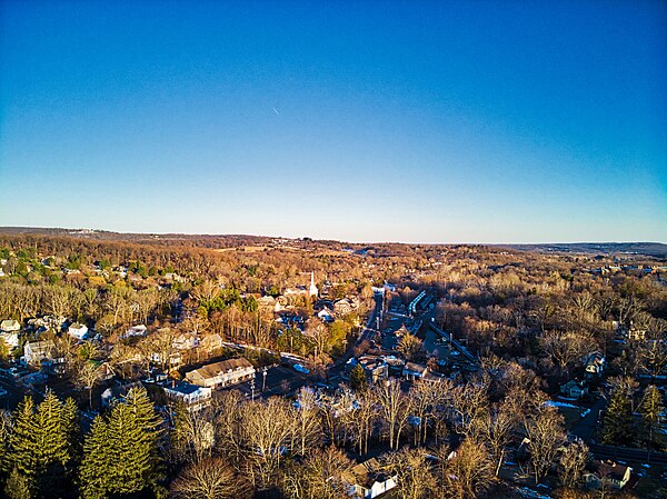 Downtown Gladstone with Peapack in the distance.