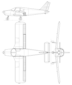3-view line drawing of the Piper Cherokee