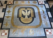 The Polish Air Forces memorial on the floor of the church Polish airforce memorial, St Clements.jpg
