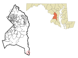 Prince George's County Maryland Incorporated and Unincorporated areas Eagle Harbor Highlighted.svg