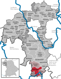 Läget för Röttingen i Landkreis Würzburg