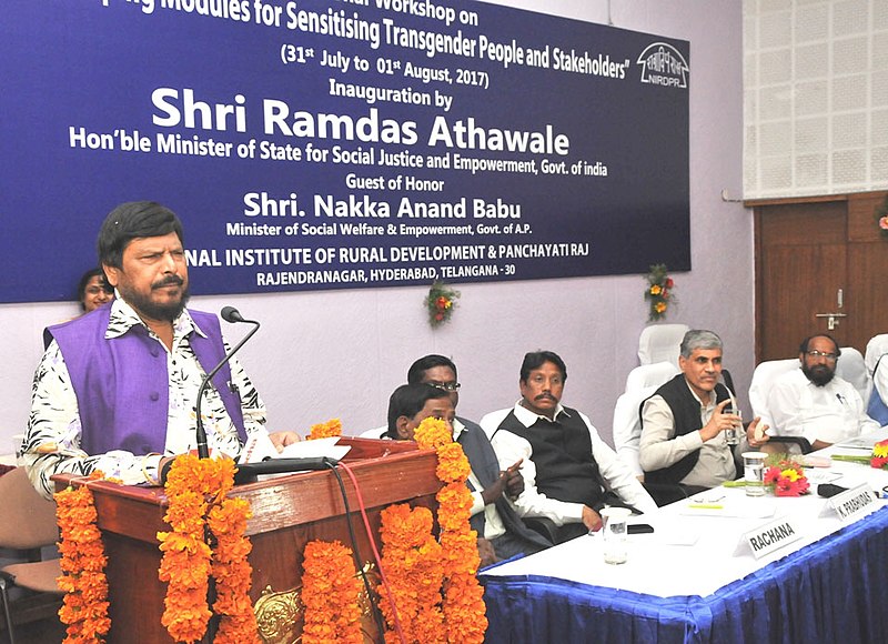 File:Ramdas Athawale addressing at a workshop on Developing modules for Sensitising Transgender people and the stake holders, at the National Institute of Rural Development & Panchatyat Raj (NIRD&PR), in Hyderabad.jpg