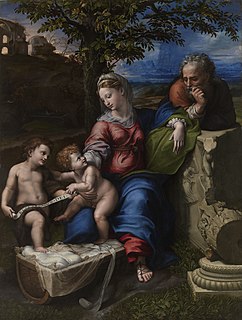 <i>Holy Family under an Oak Tree</i> Painting by Raphael