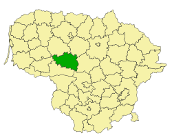 拉塞尼艾區在立陶宛的位置