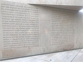 Rear View of Sculpture that Represents Eisenhower at War at Eisenhower Memorial.jpg