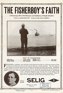 Descrizione dell'immagine Volantino di rilascio per THE FISHERBOY'S FAITH, 1912.jpg.