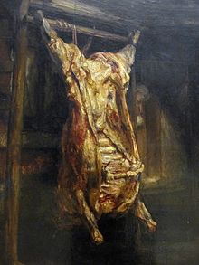 Slaughtered Ox (1655), now housed in Musee du Louvre in Paris Rembrandt, bue squartato, 1655, 02.JPG
