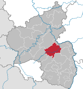Lage des Landkreis Bad Kreuznach in Rheinland-Pfalz (anklickbare Karte)
