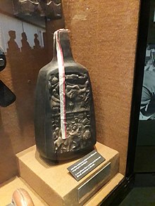 A lecythus in Athens War Museum containing ground from the Hellenic Military Cemetery in Riccione Rimini Cemetery Lecythus.jpg