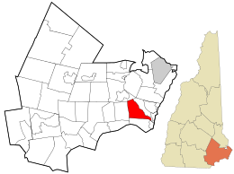 Location in Rockingham County and the state of New Hampshire