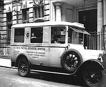 The RNOH on Bolsover Street in circa 1930 Royal National Orthopaedic Hospital London 1930.jpg